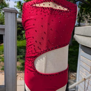 Custom Girls Medium Leotard, Red Dance Costume,