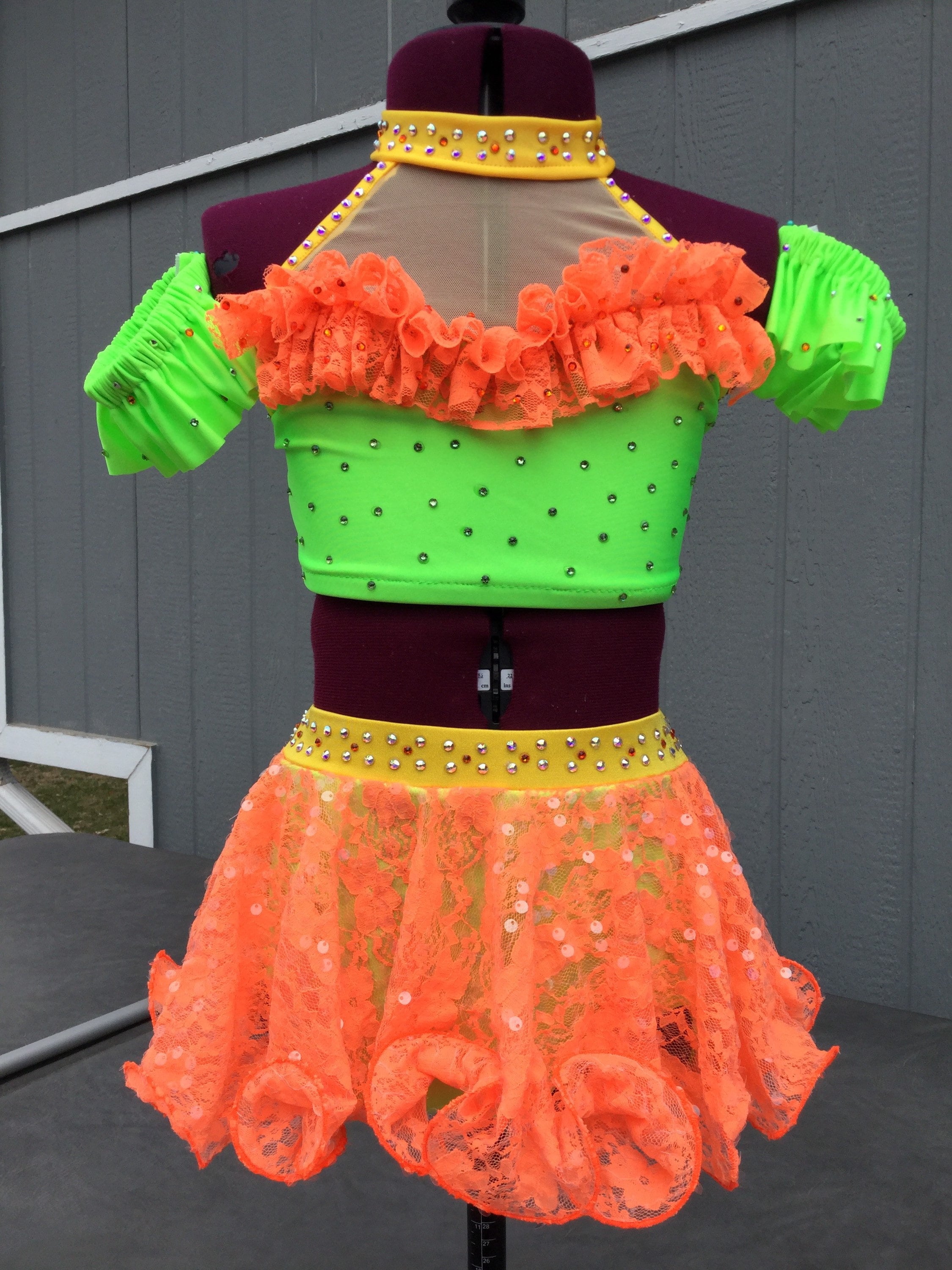 Vêtements de danse enfants filles latin jazz robe de danse costume  compétition r