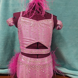 Custom Barbie Pink Dance Costume, Child Small Dance Costume, Jazz Costume,