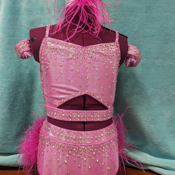 Custom Barbie Pink Dance Costume, Child Small Dance Costume, Jazz Costume,