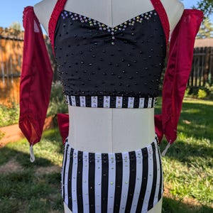 Custom Girls Jazz Costume, Circus Theme Dance Costume, French Dance Costume,