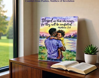 Christian Sympathy Cards Printable Set of 7, African American Scripture Condolence Cards, Faith Based Grief Card Instant Download
