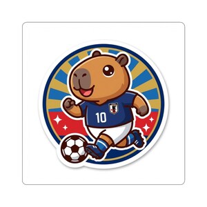 Pegatina de fútbol del capibara samurái japonés / Copa Mundial de Japón