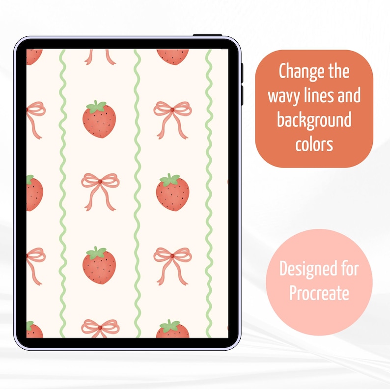 Redigerbar Procreate-mönstermall, vågig sömlös mönsterguide, ytmönsterdesign, mönsterverktyg bild 3