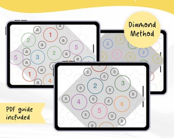 Bundle Seamless Pattern Templates – Diamond Method, PNG Layouts for Procreate, Surface Pattern Design, Pattern Maker Tool