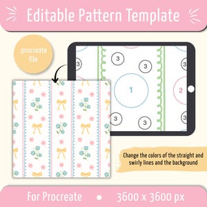 Editable Procreate Pattern Template, Swirly Lines Seamless Pattern Guide, Surface Pattern Design, Pattern Maker Tool