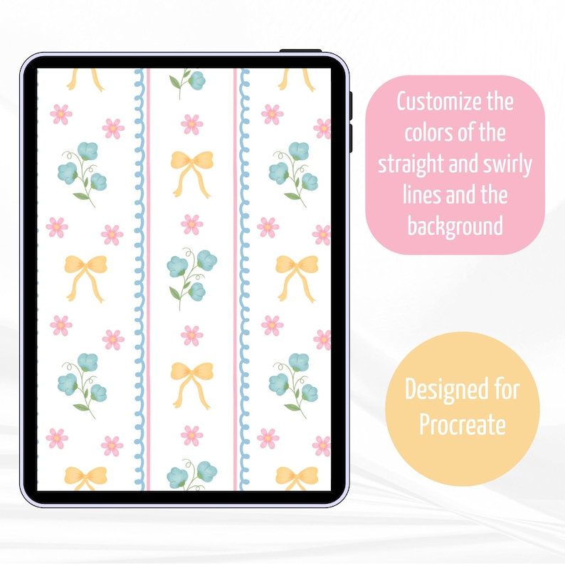 Editable Procreate Pattern Template, Swirly Lines Seamless Pattern Guide, Surface Pattern Design, Pattern Maker Tool image 3