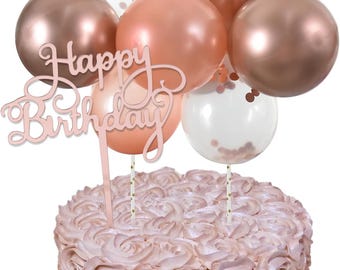 Mini Balloon Garland Cake Topper Set – Happy Birthday Cake Decoration for Baby Showers, Weddings & Party Desserts