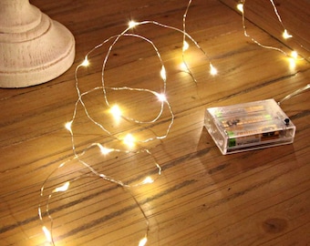 50 LED Fairy String Lights – Warm White Copper Wire Starry Lights with Battery Box for Bedroom, Wedding, Party,DIY Decor,Holiday Decoration