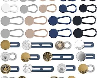 36PCS PantsButton Extender Set,No Sew Waistband Extenders for Jeans,Trousers,Adjustable Waist Expander,Silicone,Elastic PantButton Extenders