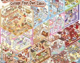 3D Sticker Scenes Book DIY Craft Kit with Reusable Stickers and Background Boards, Creative Activity Set for Kids and Adults Stress Relief
