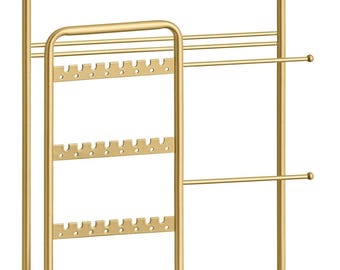 Velvet Jewelry Organizer Stand – Multi Layer Necklace & Earring Holder Display for Bracelets, Rings , Watches