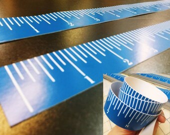 Adhesive Vinyl Ruler. Blue and White. 24" or 30". For crafts, classrooms, workshops, and sewing tables!