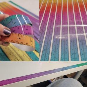 Règle en vinyle adhésif, différentes longueurs et couleurs. Idéal pour le bricolage, les salles de classe, les ateliers, les boîtes à pêche et les tables de couture !