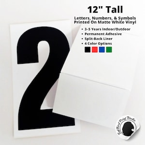 12" Printed Letter & Number Decals