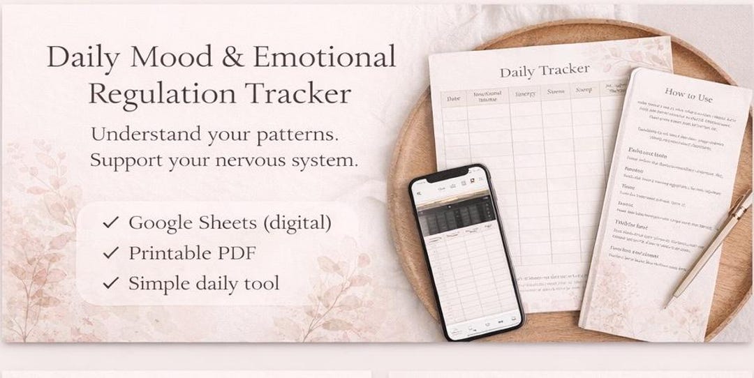 Daily Mood Tracker | Emotional Regulation, Mental Health (google Sheets ...