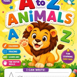 25% OFF CODE - [OPENINGPROMO] A to Z Animals Coloring Book | Alphabet Tracing Workbook for Toddlers (Digital Download)