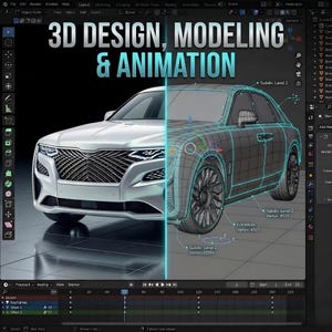 Custom 3D Car Modeling, Personalized 3D Models for Printing, High-Quality 3D Machine Rendering, Printable Model for Animation & Games, STL