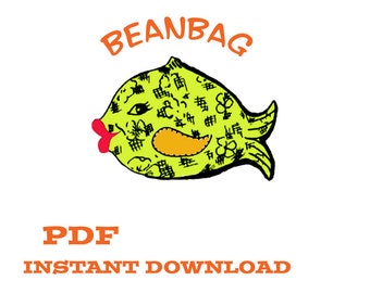 Vintage Stuffed Toy Fish Beanbag Sewing Pattern INSTANT DOWNLOAD PDF