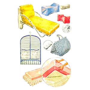 1950s McCall's 1938 Chaise Cover, Pillows, and Laundry Bag Sewing Pattern UNCUT