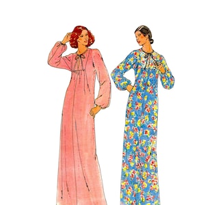 70s Butterick 5982 Misses&#39; Full-Length Caftan Vintage Sewing Pattern Size Med 12-14 Bust 34-36 UNCUT