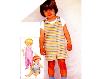 Vintage Simplicity 9937 Toddler Rompers Overalls Vintage Sewing Pattern Size Half Toddler - 1T UNCUT