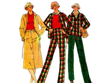 Misses' Jacket Skirt Pants Butterick 6339 Vintage Sewing Pattern Size 16-20 Bust 38-42 UNCUT