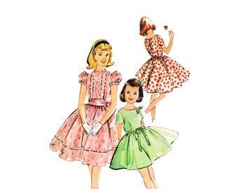 Girl's Party Dress McCall's 4015 Vintage 50s Sewing Pattern Size 6