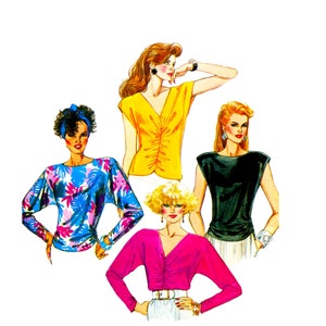80s McCall&#39;s 2582 Misses&#39; Knit Tops Vintage Sewing Pattern Size 16 Bust 38