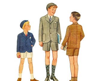 1930s Boy's Suit McCall 3141 Vintage Sewing Pattern Short Pants and Jacket Size 4 Child  UNCUT