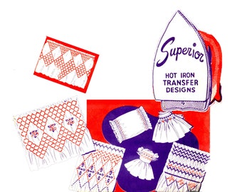 Vintage 1940s Nursery Motifs,Superior Transfer Design For Infants And Toddlers # 164,Use on crib spreads,carriage covers,scarfs,pillows,bibs