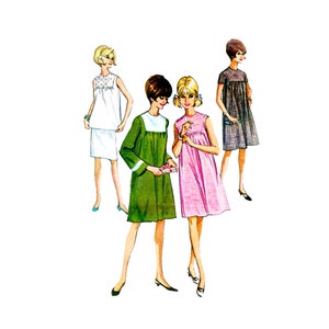 60s McCall&#39;s 8140 Maternity Dress or Top and Skirt Vintage Sewing Pattern Size 12