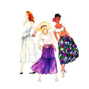 McCall&#39;s 253 Misses&#39; Tiered Peasant Skirts Vintage Sewing Pattern Size 10 or 12