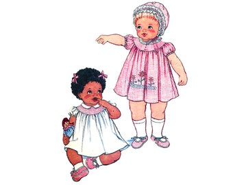 Infants' Dress Bonnet Slippers and Panties Butterick 3948 Vintage Sewing Pattern Size Small or Medium