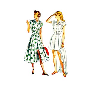 40s Simplicity 2444 Playsuit and Skirt Vintage Sewing Pattern Size 12 Bust 30 UNCUT