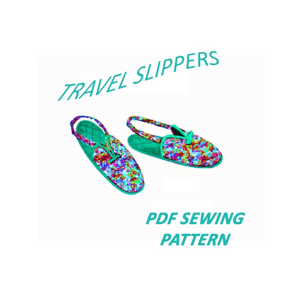1950's Vintage Travel Slippers PDF Sewing Pattern Instant Download Folding Slippers