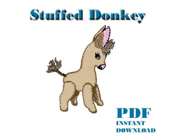 50s Stuffed Donkey Toy PDF Vintage Sewing Pattern Reproduction INSTANT DOWNLOAD