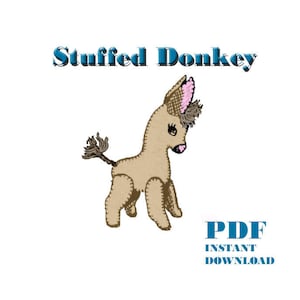 50s Stuffed Donkey Toy PDF Vintage Sewing Pattern Reproduction INSTANT DOWNLOAD