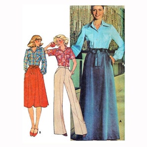 70s Wrap Skirt & Blouse Sewing Pattern: McCall&#39;s 5400, Size 8 or 14 (UNCUT)