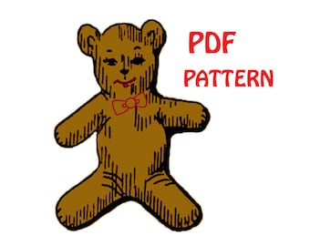 PDF Teddy Bear Beanbag Pattern Vintage Reproduction Sewing Pattern INSTANT DOWNLOAD