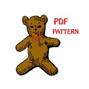 PDF Teddy Bear Beanbag Pattern Vintage Reproduction Sewing Pattern INSTANT DOWNLOAD