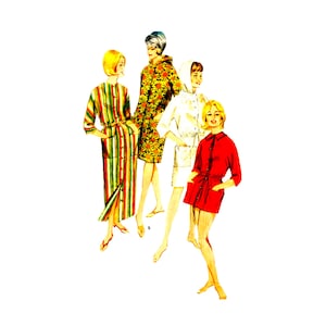 1960s Butterick 3148 Beach Jacket in 3 Lengths Sewing Pattern  Optional Hood Size 18 Bust 38