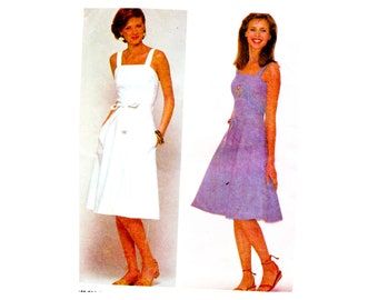 80s McCall's 7550 Wrap Dress Jumper Vintage Sewing Pattern Size 6 Bust 30.5