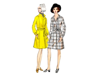 Vogue 7489 Shirt Dress 70s Vintage Sewing Pattern Size 14 Bust 36 UNCUT