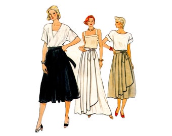 Vogue 9018 Pleated Wrap Skirt Vintage Sewing Pattern Size 10 UNCUT