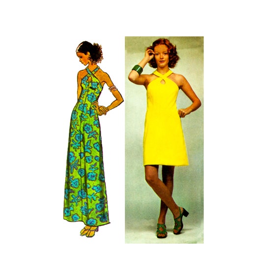 70s Halter Dress Sewing Pattern: Simplicity 5014, Size 10 (UNCUT) - Etsy