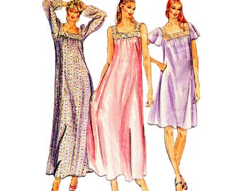 80s Misses Nightgowns Pattern Butterick 3559/4361 Vintage Sewing Pattern Size Medium 12-14 or Small 8-10