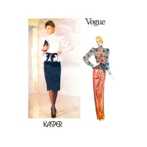 80s Vogue Sewing Pattern: Slip Dress & Peplum Top, Bust 34 (UNCUT)