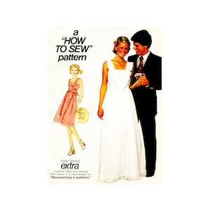70s Simplicity 7861 Sundress 2 Lengths Vintage Sewing Pattern Size 11/12 Bust 32