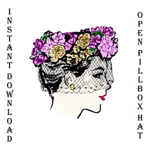 1940s PDF Women&#39;s Open Pillbox Hat TUTORIAL Immediate Download